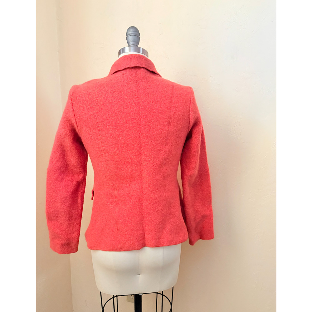 Lands' End 100% Wool Blazer Jacket Coral Pink Petite 4P Tailored - Picture 6 of 11